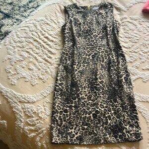 Leopard print Calvin Klein cocktail dress, size 6